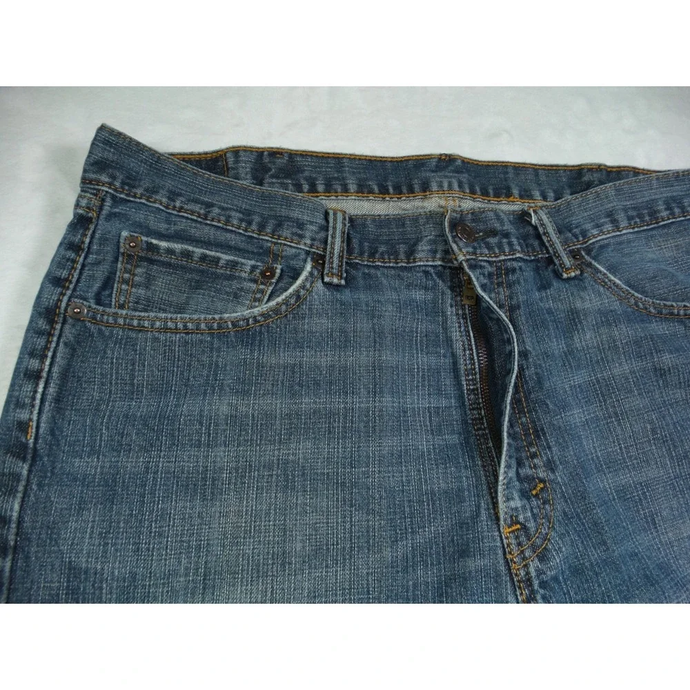 Levis 505 Mens Jeans 38 x 32 Blue Denim Straight Leg Regular Fit Mid Rise